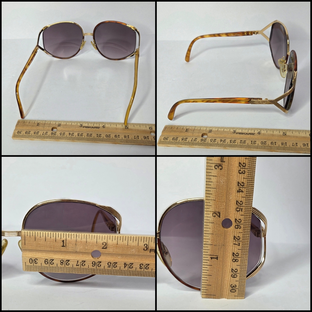 Dior Gradient Brown Shield Sunglasses with Gold Trim - Picture 14 of 15